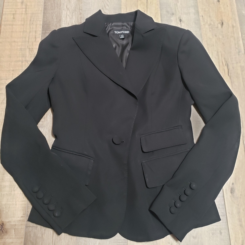 Tom Ford Blazer size 6 Black Uniform Jacket